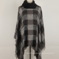 New style 2017 winter ladies fall computer crochet knitted plaid women winter poncho